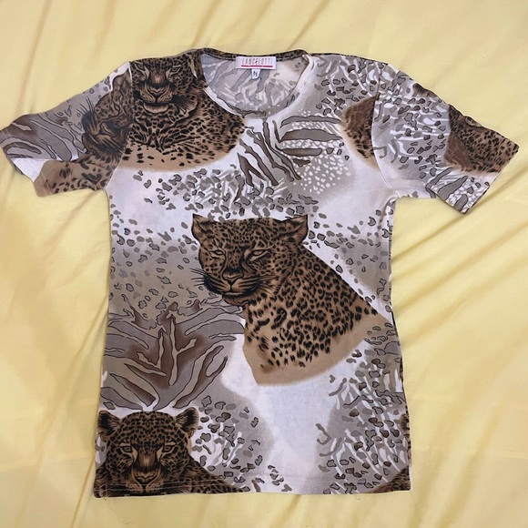 90s Unique Cheetah Top - Picture 1 of 4